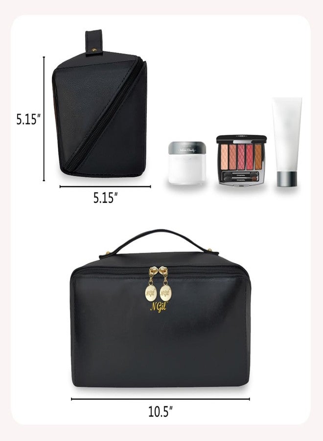 NGIL Travel Toiletry Bag, Makeup Bag, Cosmetic Bag, Portable Travel Makeup Bag, Large Capacity Cosmetic Organizer for Women, FREE COMPACT MIRROR INCLUDED (Black, Large) - Image 4